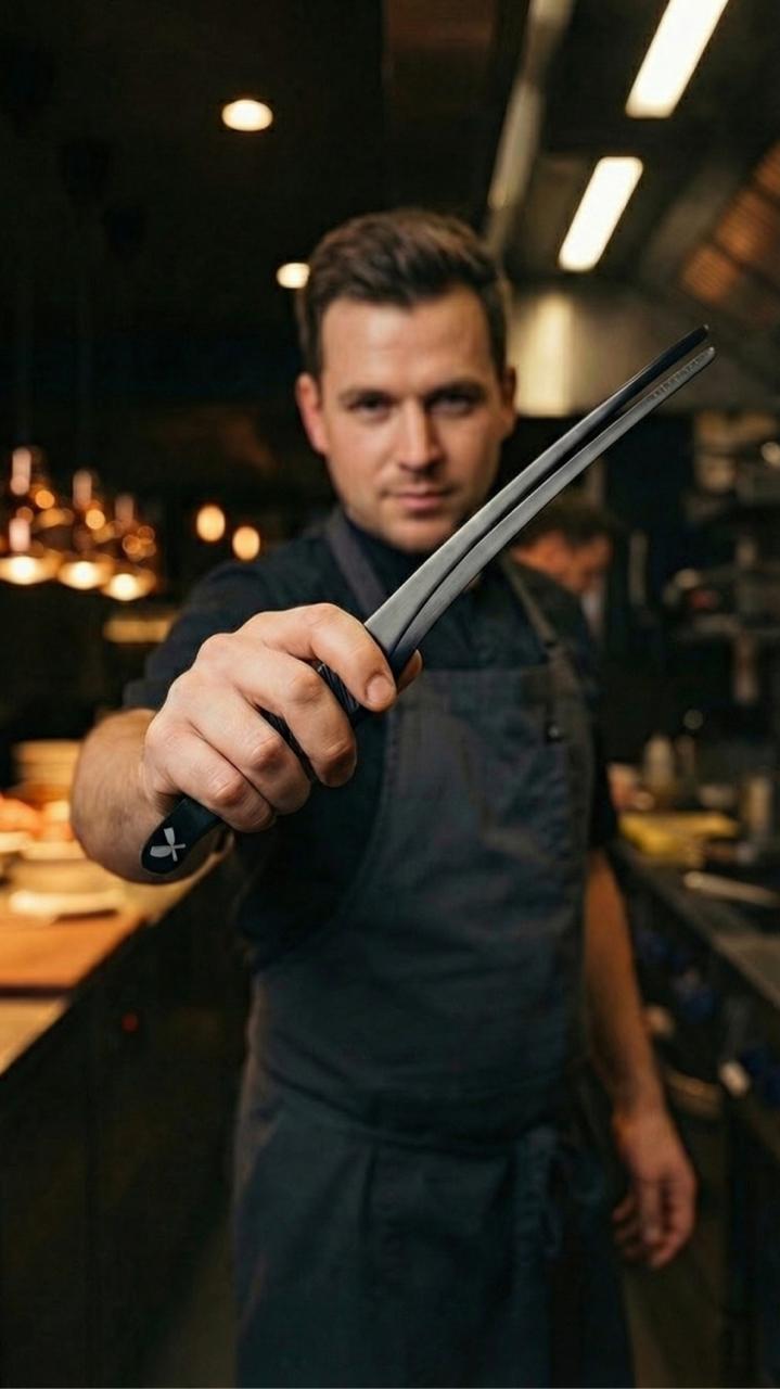 CHEFLIFE Tweezers Straight BBQ 31 cm Gunmetal