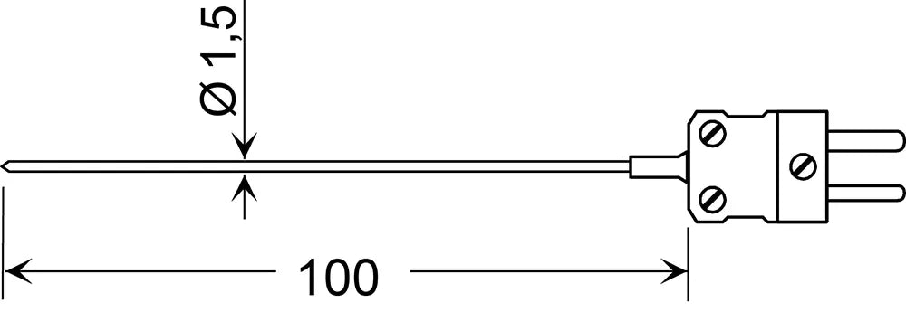 Produktbild des Produkts GREISINGER Einstechfühler 1,5 mm ohne Kabel passend für G 1200-GE